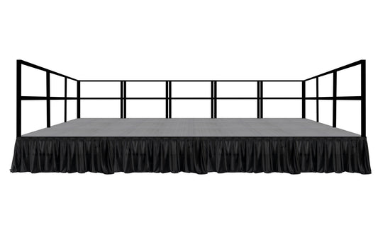 MyStage 8'x24' Portable Stage with railings and skirts