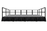 MyStage 8'x28' Portable Stage with railings and skirts