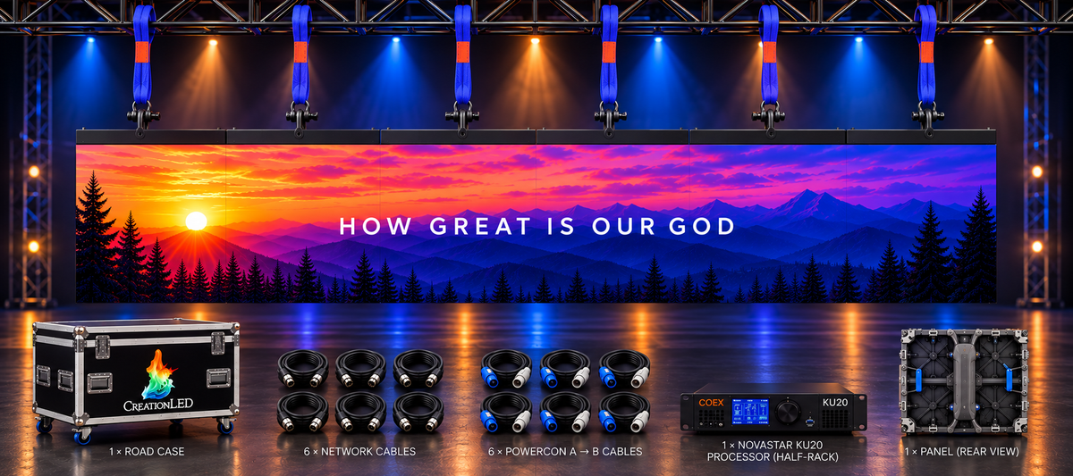 ProLite Curve 2.6mm 10' x 2' LED Wall Package Lyric Banner