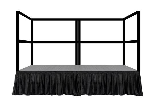 MyStage 4'x8' Portable Stage with Raililngs and Skirts