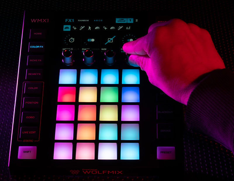ADJ WMX1 MK3 touchscreen in use