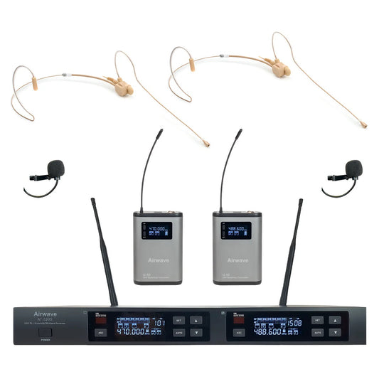 AT-5220 Titanium Clip Pack Wireless Microphone System (Dual Ear)