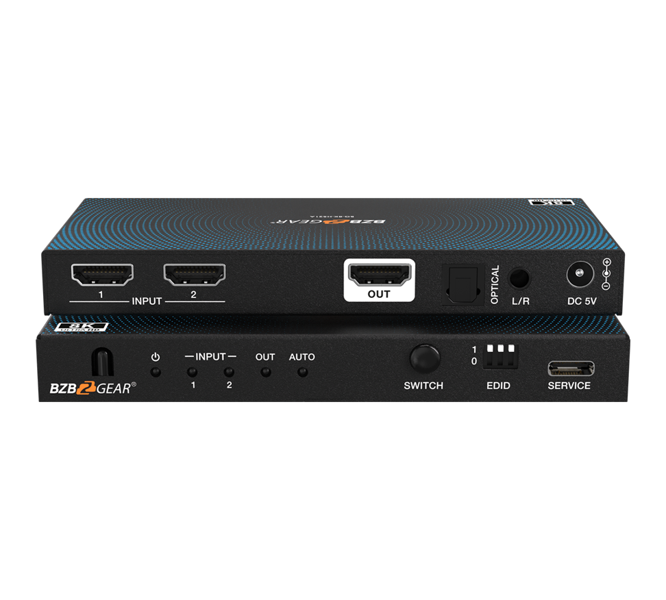 2x1 8K HDMI Switcher with Audio De-embedder