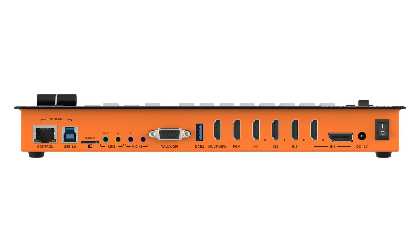 QuadFusion-JR: 4-Channel 1080P FHD Live Streaming HDMI/DP Switcher Mixer with PIP and USB 3.0 Capture Card