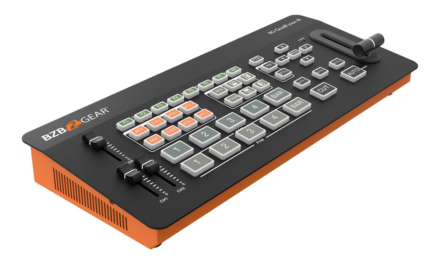 QuadFusion-JR: 4-Channel 1080P FHD Live Streaming HDMI/DP Switcher Mixer with PIP and USB 3.0 Capture Card