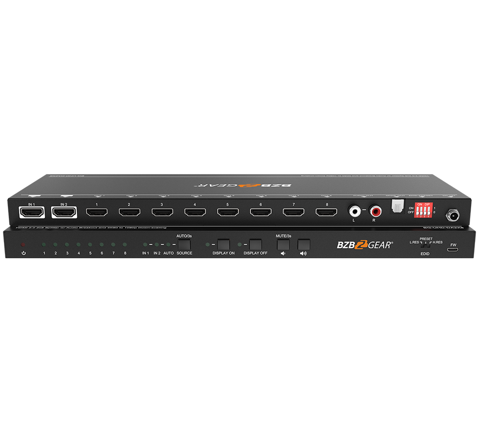 2x8 4K UHD HDMI Splitter/Distribution Amplifier with CEC Support