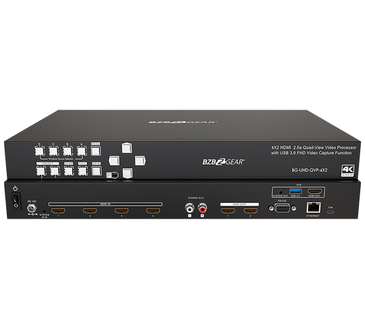 4x2 4K UHD Seamless Switcher/Scaler/MultiViewer with Audio De-embedder and Built-in USB Capture Card