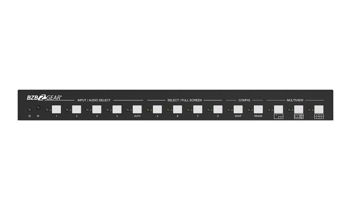 UMV-HA41: 4x1 4K UHD HDMI Seamless Switcher/Scaler/MultiViewer with IP/RS-232/Audio De-embedding