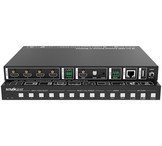 UMV-HA41: 4x1 4K UHD HDMI Seamless Switcher/Scaler/MultiViewer with IP/RS-232/Audio De-embedding