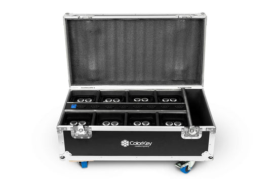 8-pc Charging Flight Case w/ Casters for AirPar HEX 4