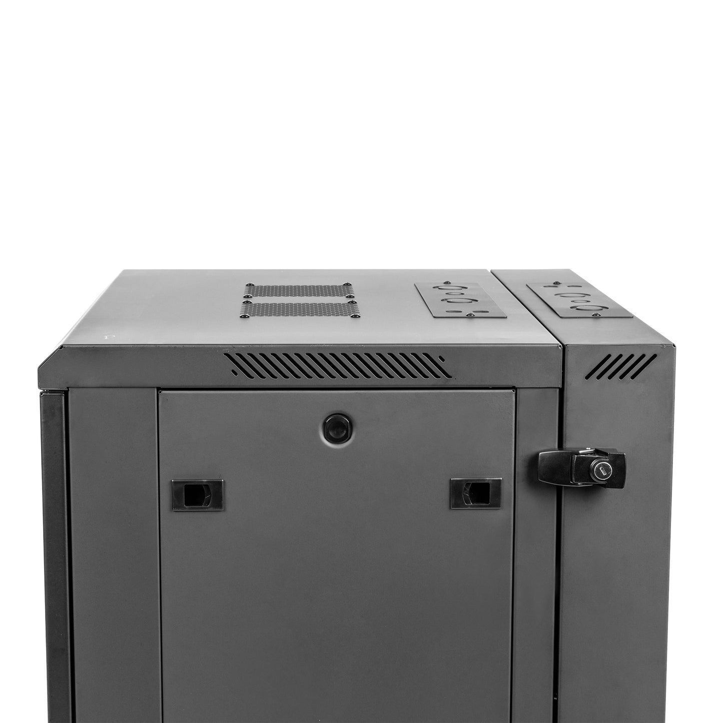 9U, 21" Deep Sectional Wall Rack, Steel Door