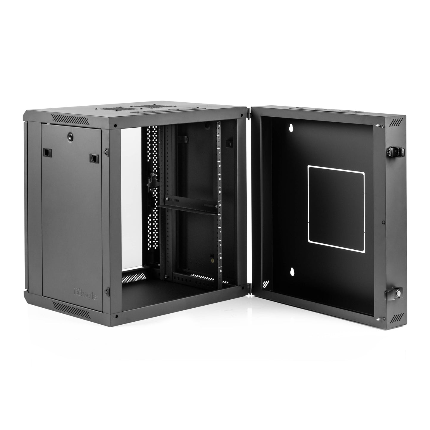 9U 21" Deep Sectional Wall Rack, Glass Door