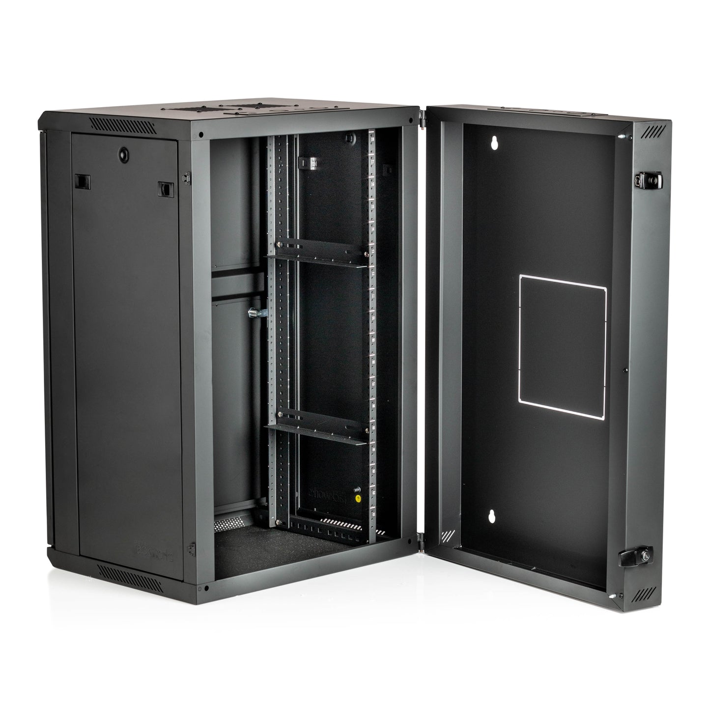 18U 21" Deep Sectional Wall Rack, Metal Door
