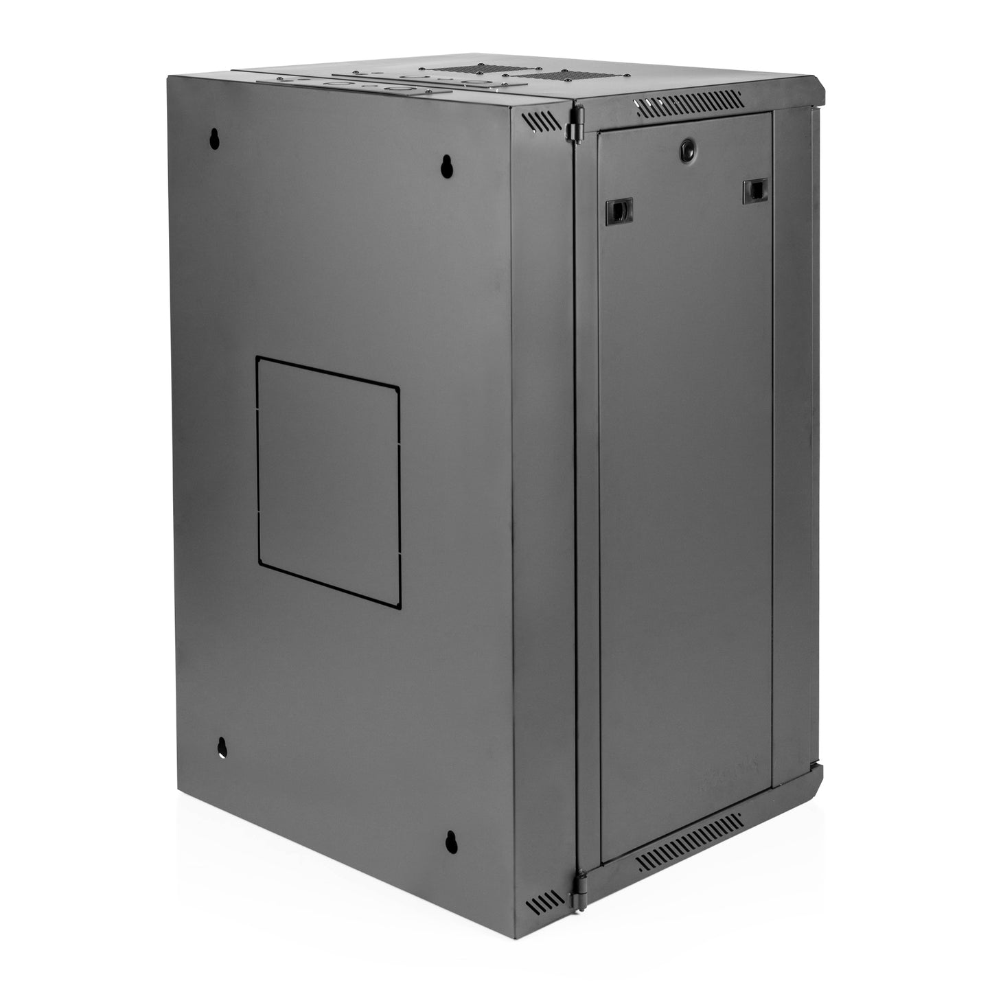 18U, 21" Deep Sectional Wall Rack, Vented Glass Door