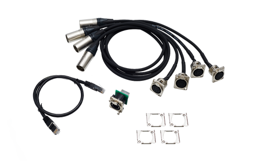 Adapter cable set for 4Port Node 5-pin XLR rack mount kit
