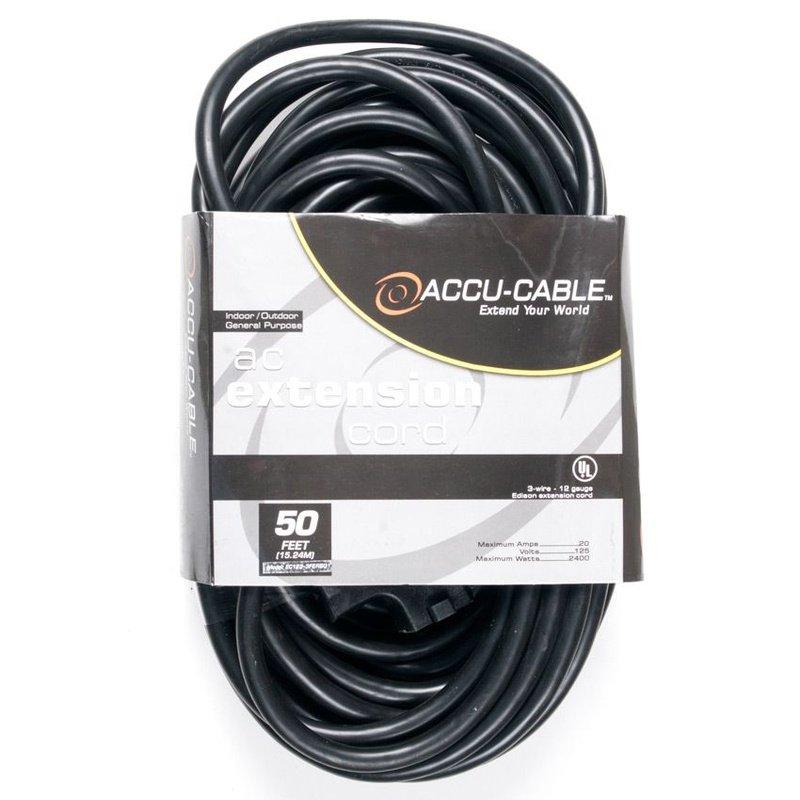 Accu-Cable 10ft AC Power Cable with tri-tap (12 AWG, Black) - EC-123-3FER10