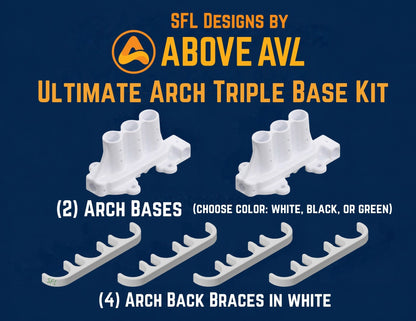 Full Kit: Ultimate Arch Base with 4 White Braces (Dual and Triple)