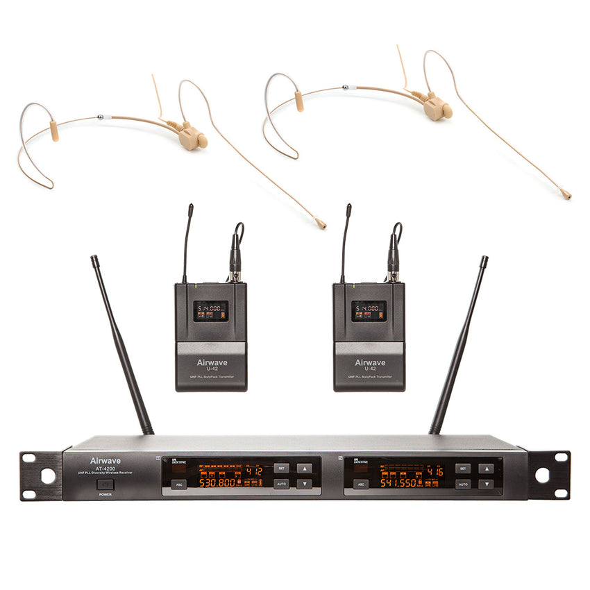 AT-4220 Titanium Clip Pack Wireless Microphone System (Dual Ear)