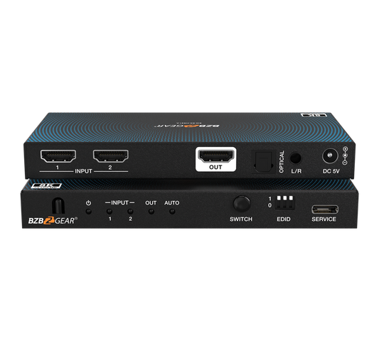 2x1 8K HDMI Switcher with Audio De-embedder