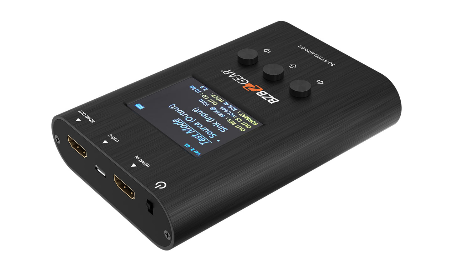 AVTPG-MINI-G2: 8K/4K/1080P HDMI 2.1 48Gpbs Portable Signal Test Generator and Analyzer