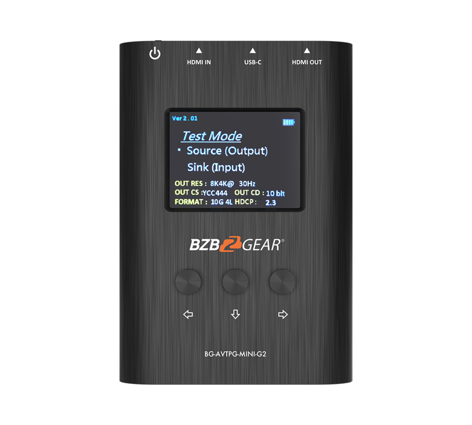 AVTPG-MINI-G2: 8K/4K/1080P HDMI 2.1 48Gpbs Portable Signal Test Generator and Analyzer