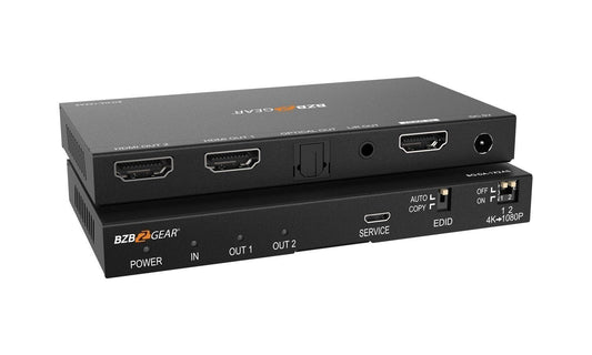 4K UHD HDMI Splitter with Downscaler with Digital and Analog Audio Output