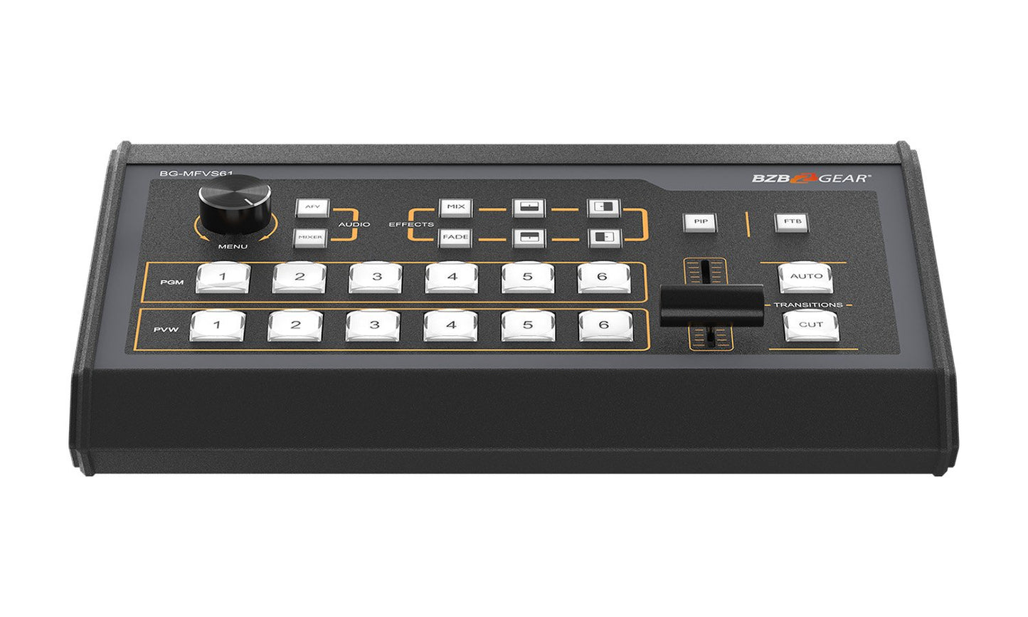 MFVS61-G2: 6-Channel 1080P FHD SDI/HDMI Live Streaming Multi-Format Video Switcher Mixer with PIP/USB 3.0 Capture Card