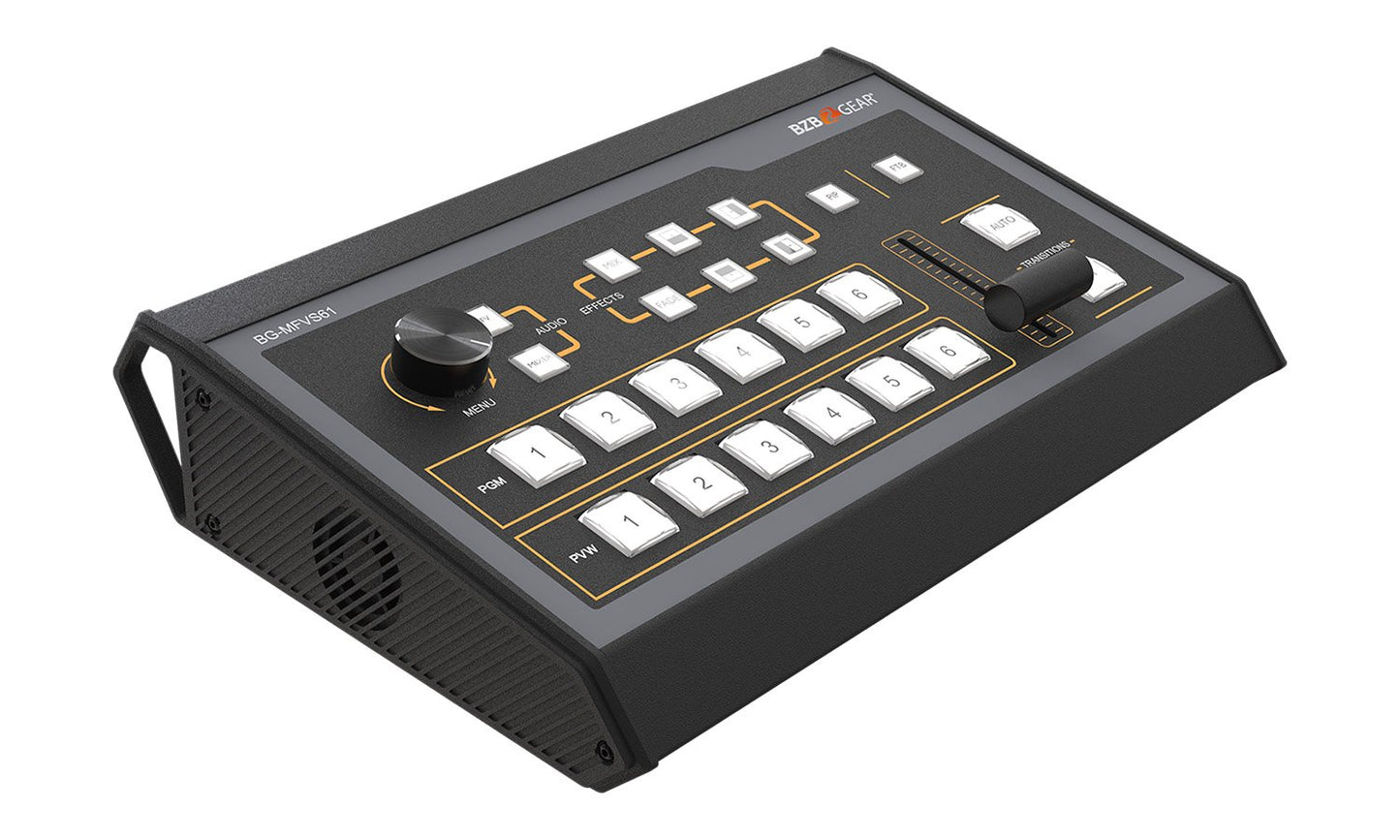 MFVS61-G2: 6-Channel 1080P FHD SDI/HDMI Live Streaming Multi-Format Video Switcher Mixer with PIP/USB 3.0 Capture Card