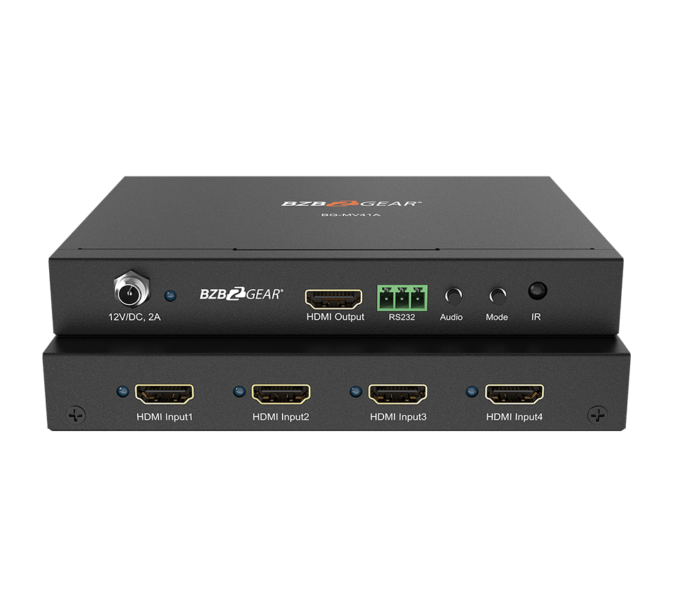 4x1 1080P FHD HDMI Switcher/Scaler/MultiViewer with IR/RS-232