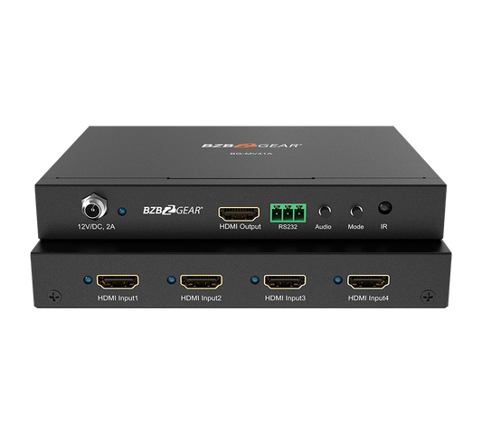 4x1 1080P FHD HDMI Switcher/Scaler/MultiViewer with IR/RS-232