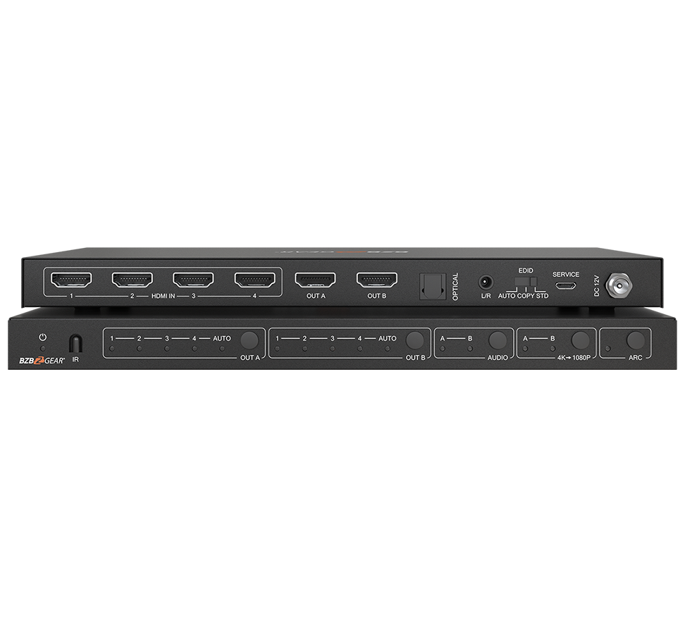 4x2 4K UHD HDMI Matrix Switcher with Audio/Downscaling Support