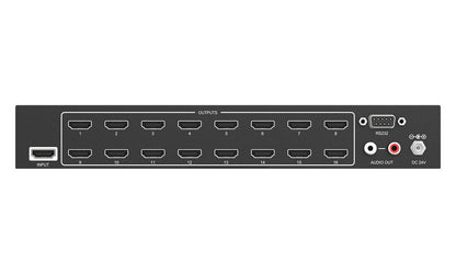 UHD-DA1X16: 4K UHD HDMI Splitter/Distribution Amplifier with Downscaling and AOC Cable Support