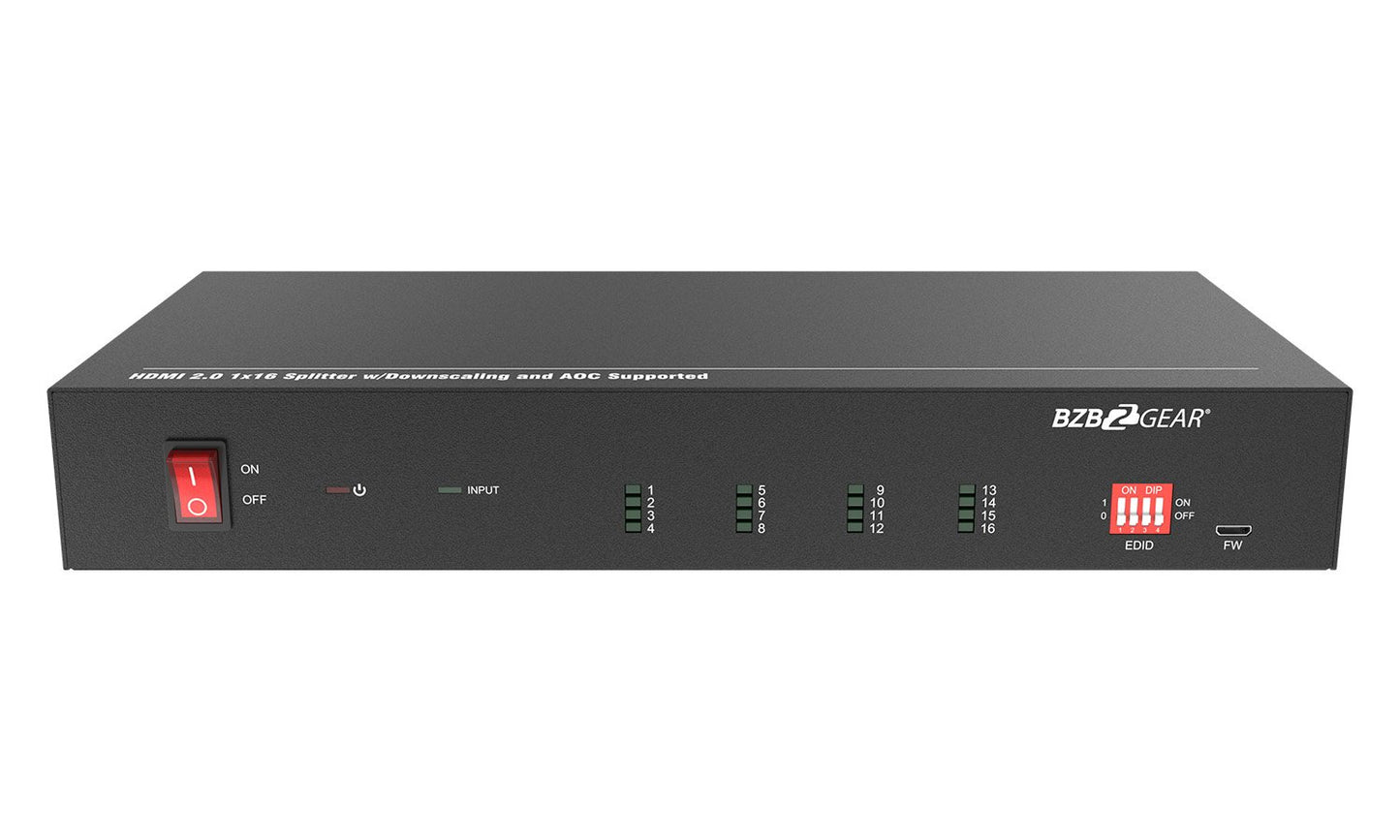 UHD-DA1X16: 4K UHD HDMI Splitter/Distribution Amplifier with Downscaling and AOC Cable Support