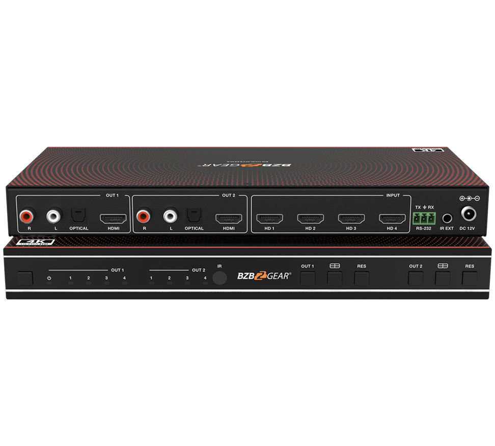 UHD-MVS42MA: 4K UHD HDMI Seamless Switcher/Quad MultiViewer with Audio De-embedder