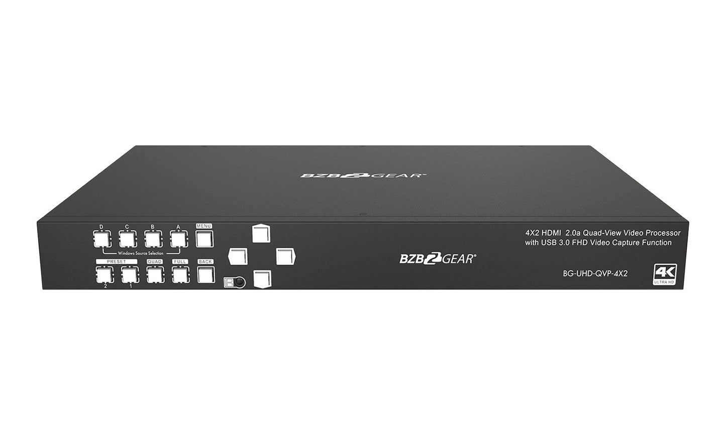 4x2 4K UHD Seamless Switcher/Scaler/MultiViewer with Audio De-embedder and Built-in USB Capture Card