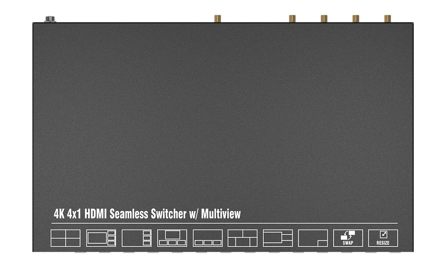 UMV-HA41: 4x1 4K UHD HDMI Seamless Switcher/Scaler/MultiViewer with IP/RS-232/Audio De-embedding