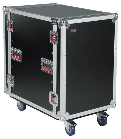 16U 24" Deep Audio Road Rack Case w/ Casters 16U