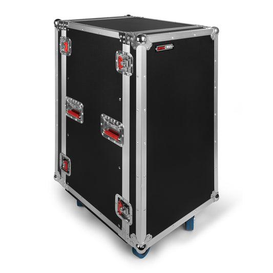 ATA Wood Flight Rack Case; 20U; 17" Deep; Casters