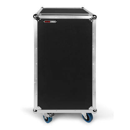 ATA Wood Flight Rack Case; 20U; 17" Deep; Casters