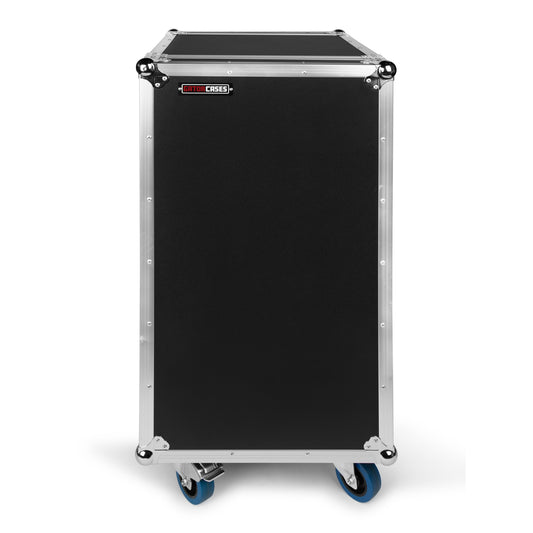 ATA Wood Flight Rack Case; 20U; 17" Deep; Casters