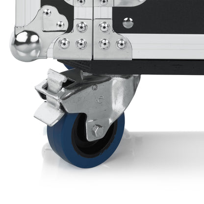 ATA Wood Flight Rack Case; 20U; 17" Deep; Casters