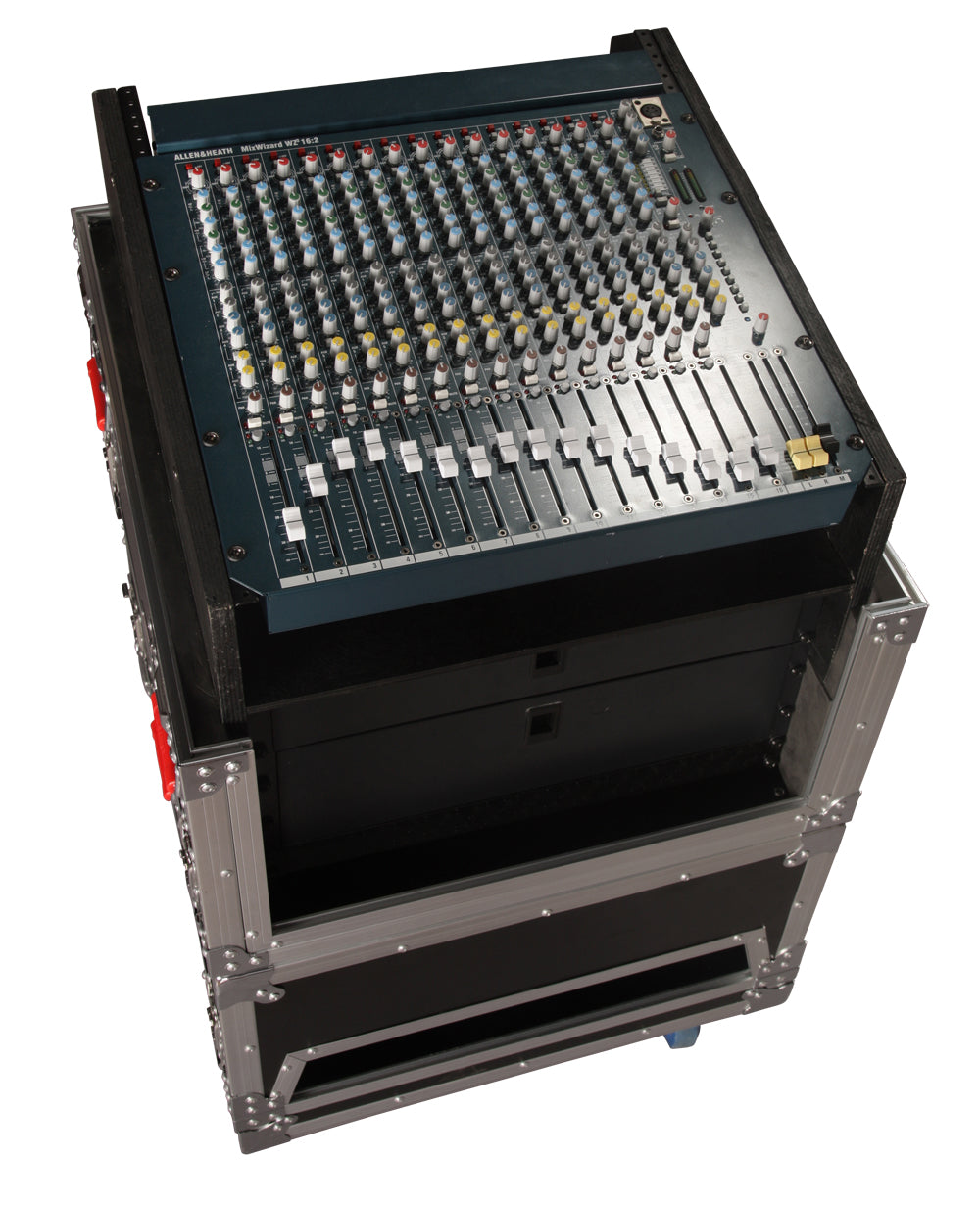 14U Top, 6U Side Audio Road Console Rack