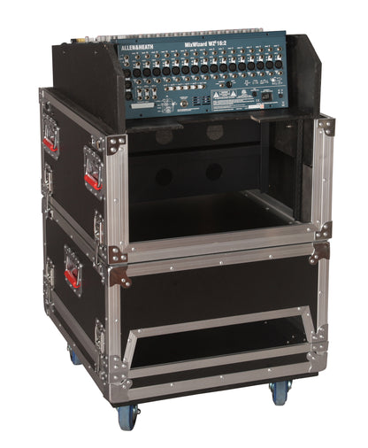 14U Top, 6U Side Audio Road Console Rack