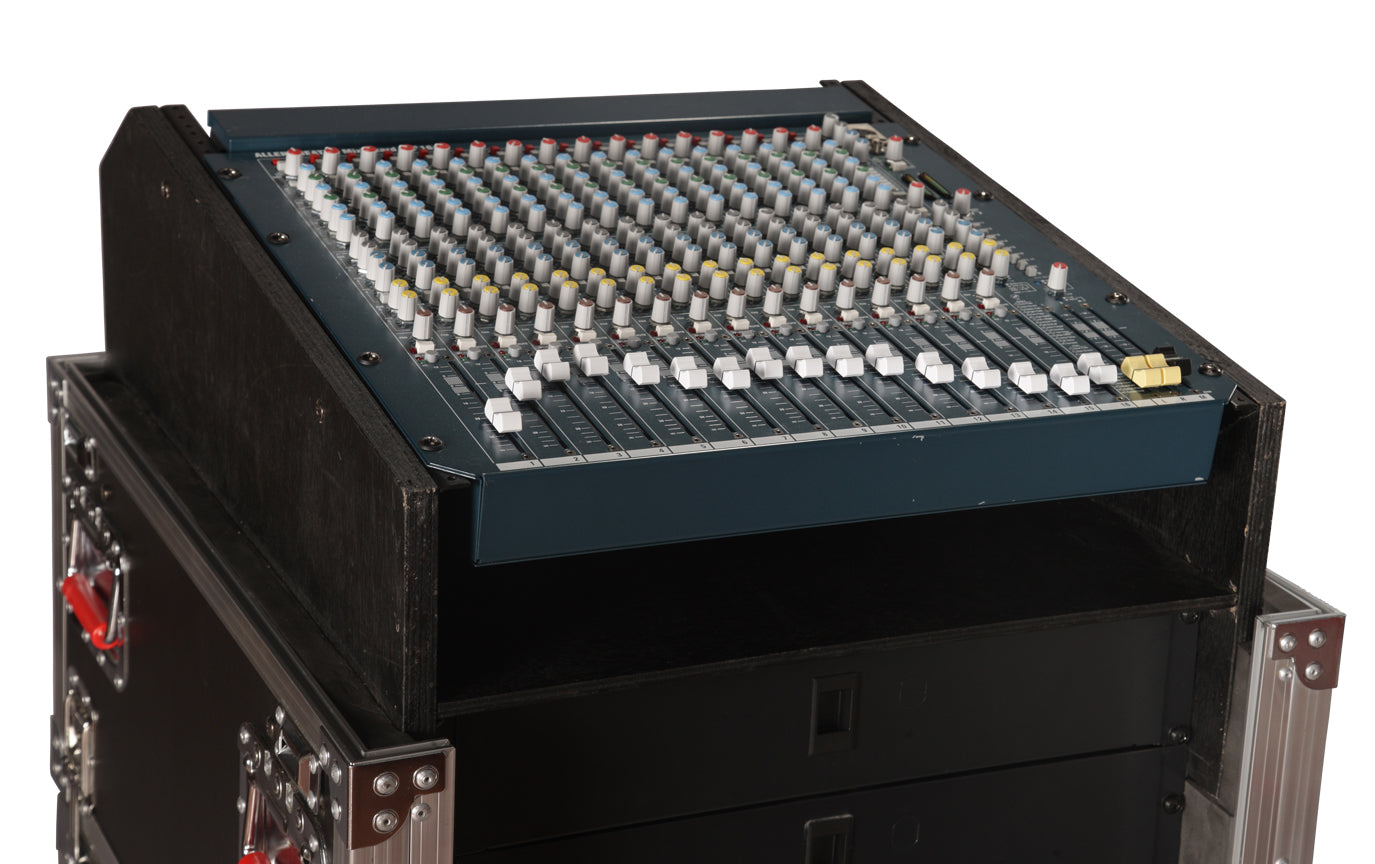 14U Top, 6U Side Audio Road Console Rack