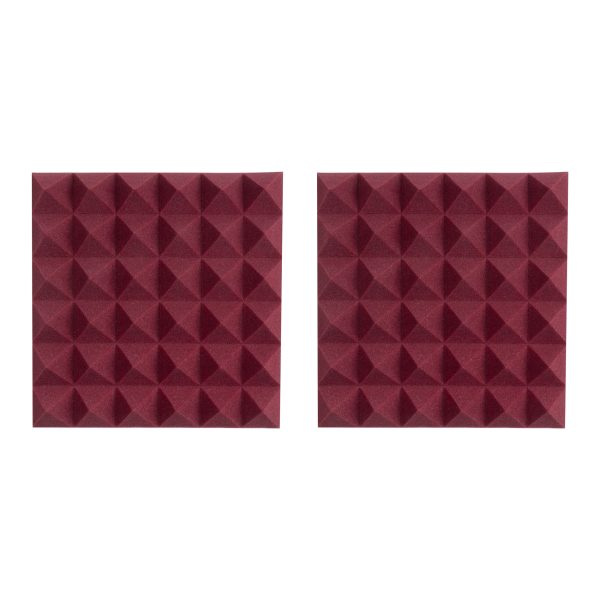 2 Pack Of Burgundy 12×12″ Acoustic Pyramid Panel