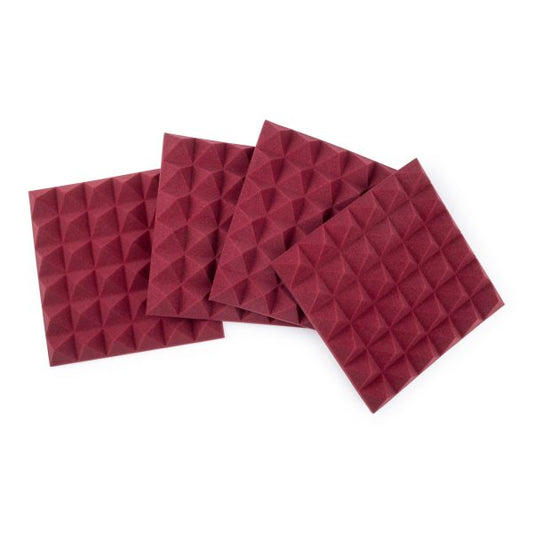 4 Pack Of Burgundy 12×12″ Acoustic Pyramid Panel