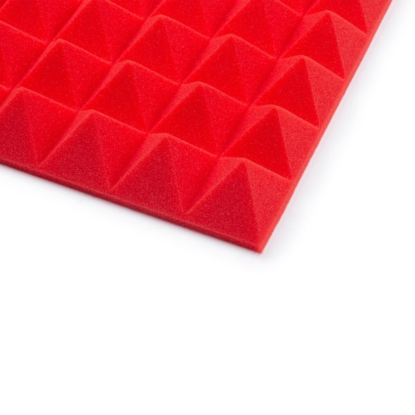 2 Pack Of Red 12×12″ Acoustic Pyramid Panel