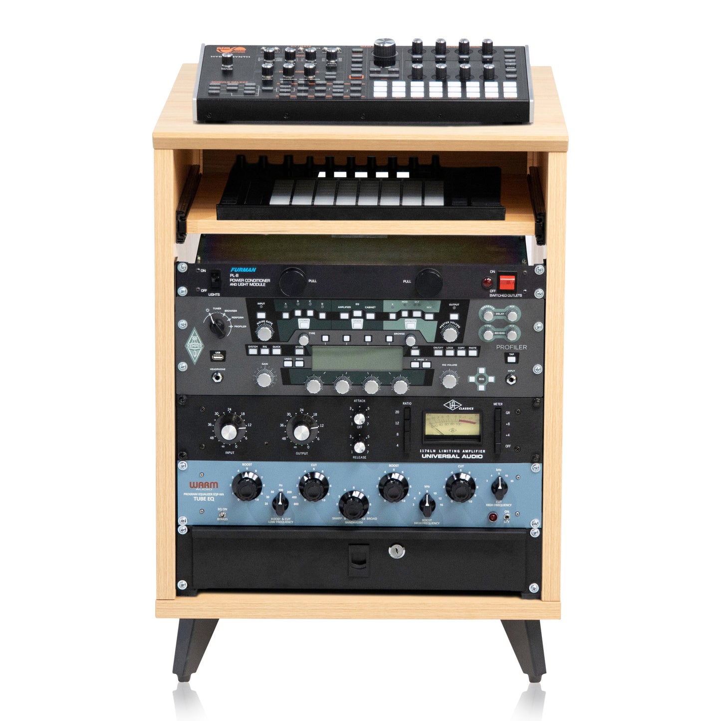 Elite Series Furniture Desk 10U Rack Maple