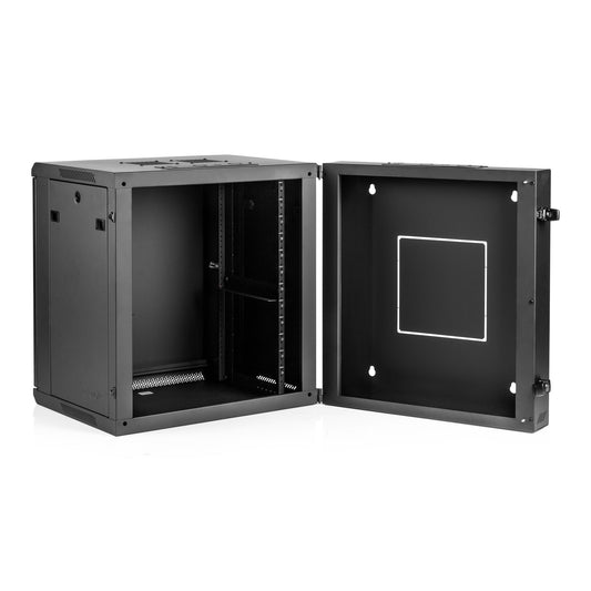 9U, 21" Deep Sectional Wall Rack, Steel Door