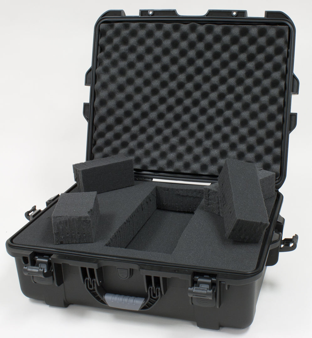 Waterproof case w/ diced foam; 22"x17"x8.2"